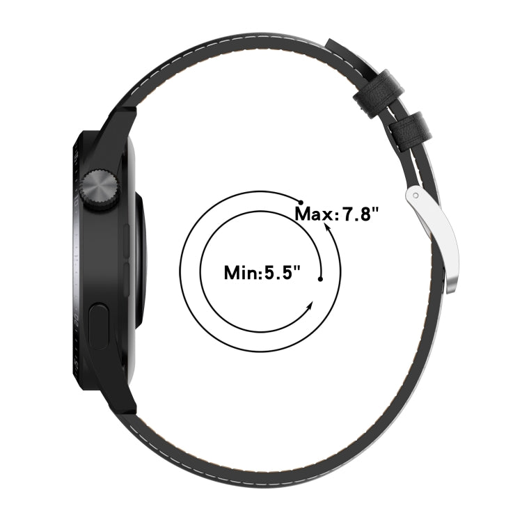 For Huawei Watch GT 3 42mm Calf Texture Sewing Thread Watch Band (Red) by bashfashion