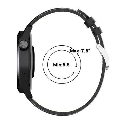 For Huawei Watch GT 3 42mm Calf Texture Sewing Thread Watch Band (Red) by bashfashion