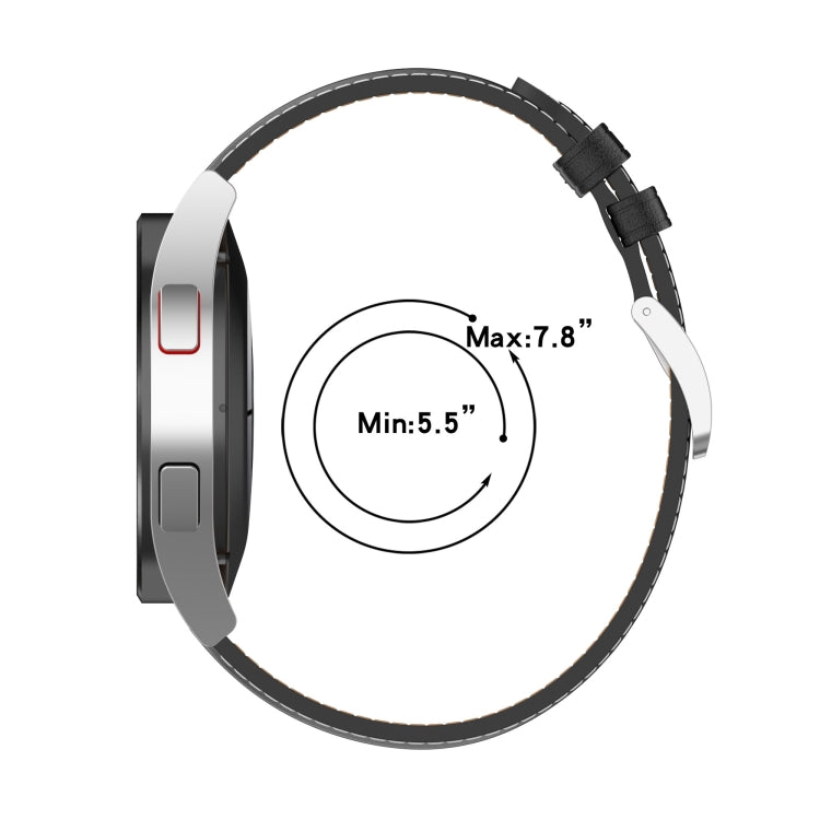 For Samsung Galaxy Watch 4 Calf Texture Sewing Thread Watch Band(Black) by bashfashion