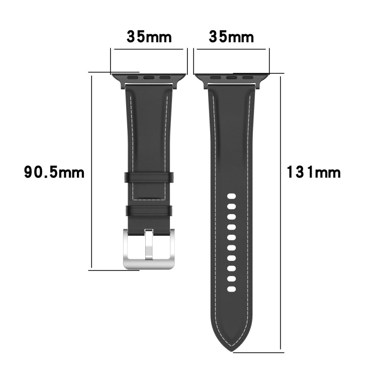 22mm Top Layer Cowhide Sewing Strap For Apple Watch Ultra 49mm&Watch Ultra 2 49mm / Series 9&8&7 45mm / SE 3&SE 2&6&SE&5&4 44mm / 3&2&1 42mm(Pink) by bashfashion