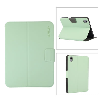 For iPad mini 2024 / mini 6 ENKAY Leather Stand Smart Tablet Case(Light Green) by ENKAY