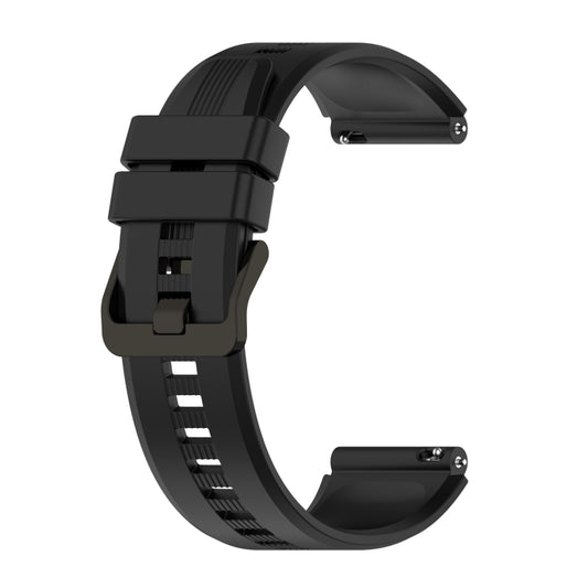 For Huawei Watch GT2 46MM 22mm Vertical Silicone Watch band(Black) by bashfashion