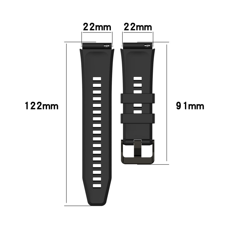 For Huawei Watch GT2 46MM 22mm Vertical Silicone Watch band(Red) by bashfashion