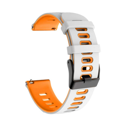 For Garmin Venu 2 Plus 20mm Mixed-color Silicone Watch Band(White+Orange) by bashfashion