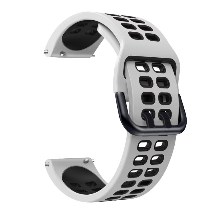For Garmin Forerunner 645 Music 20mm Mixed-color Silicone Watch Band(White Black) by bashfashion