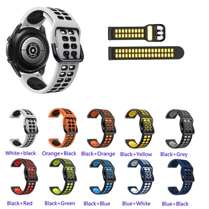 For Garmin Forerunner 645 Music 20mm Mixed-color Silicone Watch Band(White Black) by bashfashion