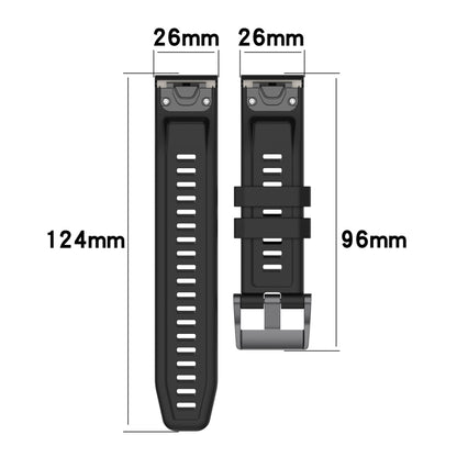 For Garmin Fenix 7X 26mm Silicone Sport Pure Color Watch Band(Dark Green) by bashfashion