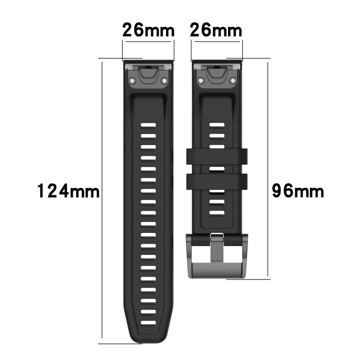 For Garmin Fenix 5X Plus 26mm Silicone Sport Pure Color Watch Band(Dark Green) by bashfashion