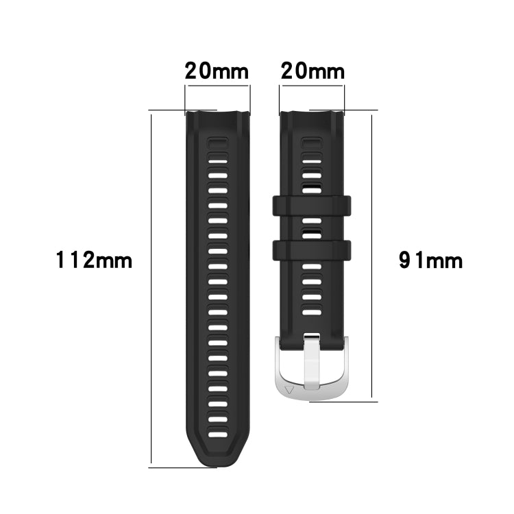 For Garmin instinct 2S 20mm Silicone Solid Color Watch Band(Dark Green) by bashfashion