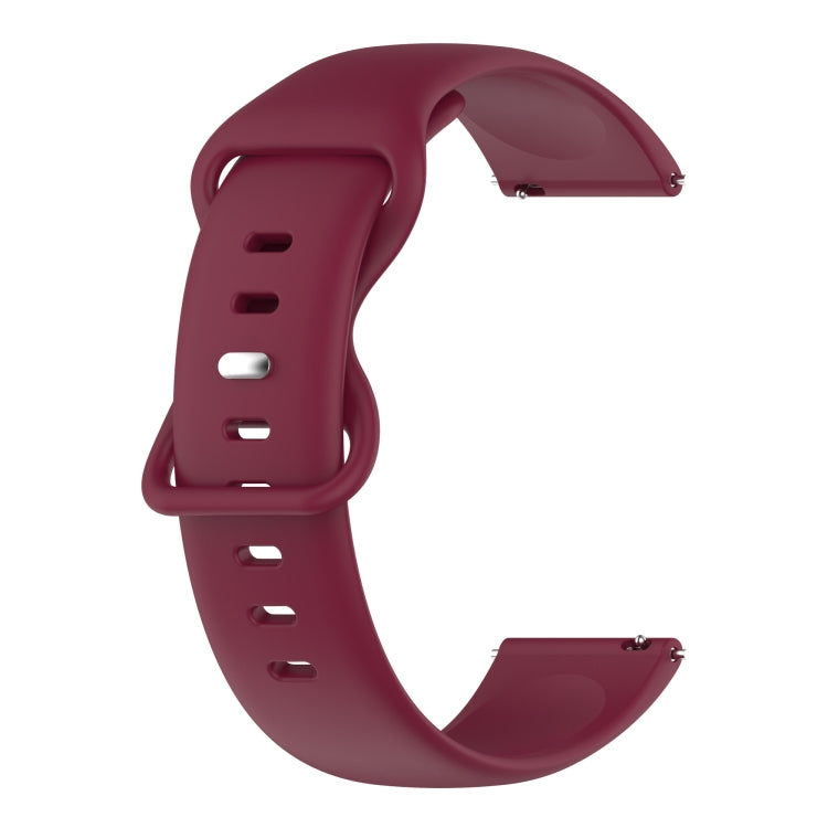 For Samsung Galaxy Watch4 40mm/44mm 20mm Solid Color Silicone Watch Band(Burgundy) by bashfashion