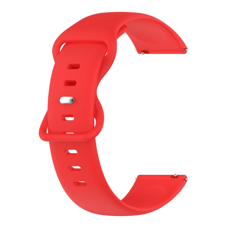 For Samsung Galaxy Watch4 40mm/44mm 20mm Solid Color Silicone Watch Band(Red) by bashfashion
