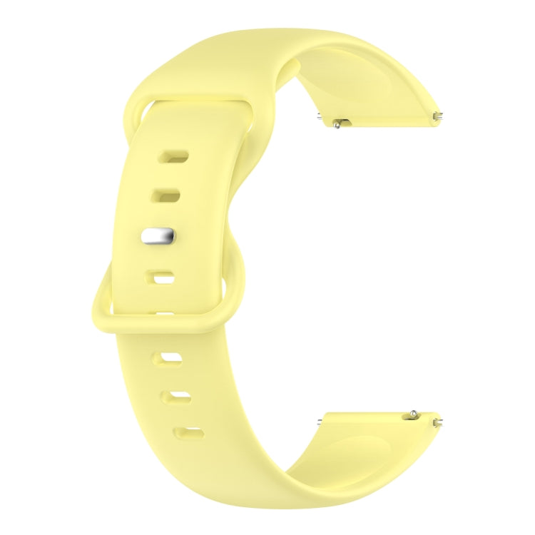 For Samsung Galaxy Watch4 40mm/44mm 20mm Solid Color Silicone Watch Band(Yellow) by bashfashion