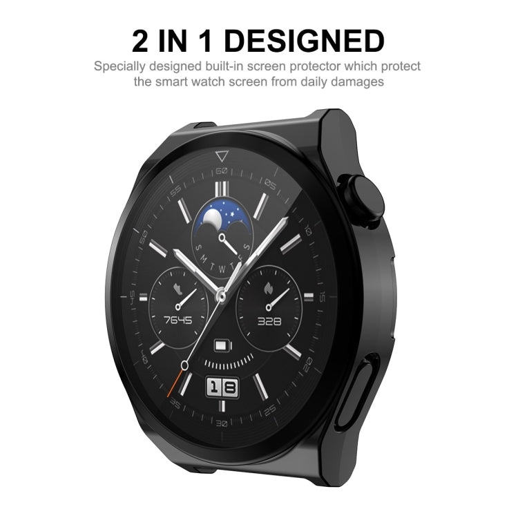 For Huawei Watch GT 3 Pro 46mm ENKAY Full Coverage Electroplated Soft TPU Case with Screen Protection(Grey) by ENKAY