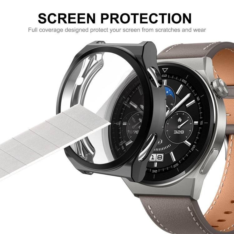 For Huawei Watch GT 3 Pro 46mm ENKAY Full Coverage Electroplated Soft TPU Case with Screen Protection(Grey) by ENKAY