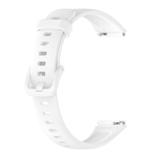 For Huawei Band 7 Solid Color Silicone Watch Band(White) by bashfashion