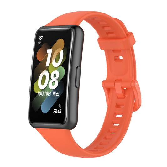 For Huawei Band 7 Solid Color Silicone Watch Band(Orange) by bashfashion