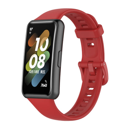 For Huawei Band 7 Solid Color Silicone Watch Band(Red) by bashfashion