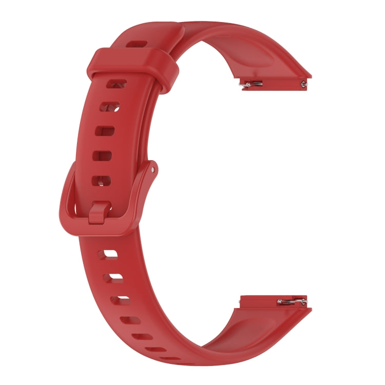 For Huawei Band 7 Solid Color Silicone Watch Band(Red) by bashfashion