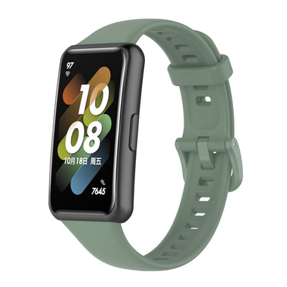 For Huawei Band 7 Solid Color Silicone Watch Band(Grayish Green) by bashfashion