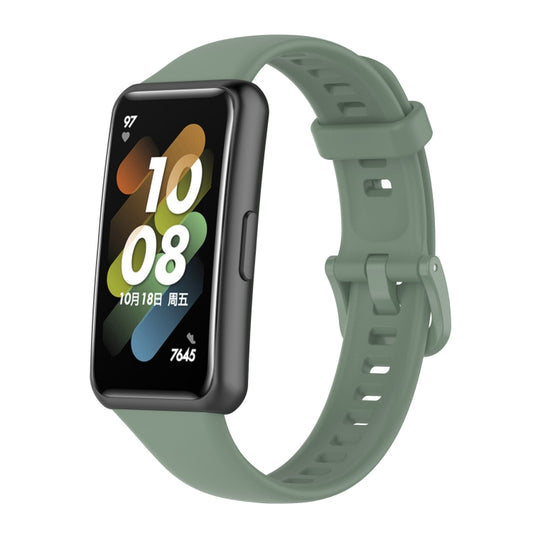 For Huawei Band 7 Solid Color Silicone Watch Band(Grayish Green) by bashfashion