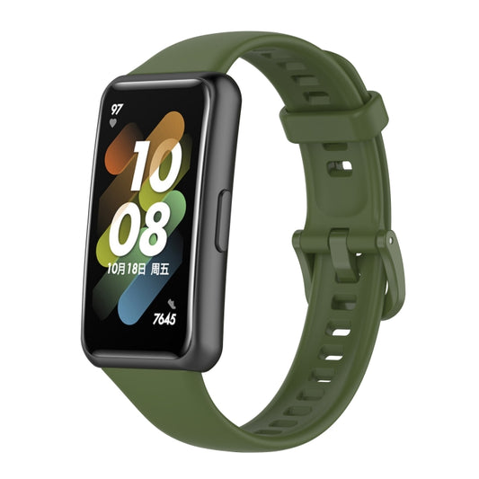 For Huawei Band 7 Solid Color Silicone Watch Band(Green) by bashfashion