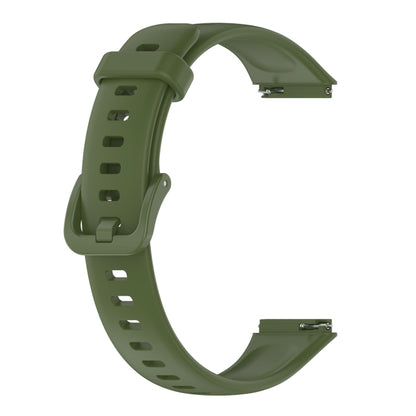For Huawei Band 7 Solid Color Silicone Watch Band(Green) by bashfashion