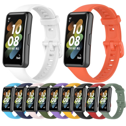 For Huawei Band 7 Solid Color Silicone Watch Band(Grayish Green) by bashfashion