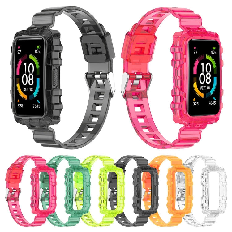For Huawei Band 7 One-Piece Transparent Silicone Watch Band(Transparent) by bashfashion