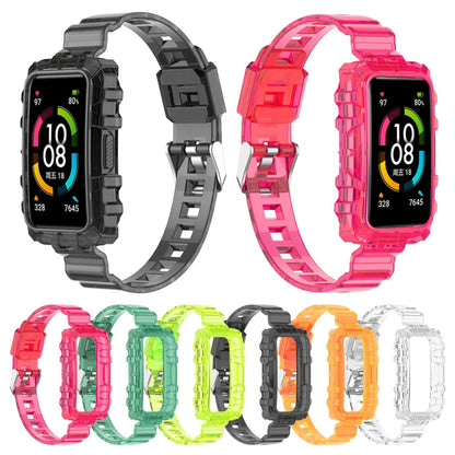For Huawei Band 7 One-Piece Transparent Silicone Watch Band(Transparent) by bashfashion