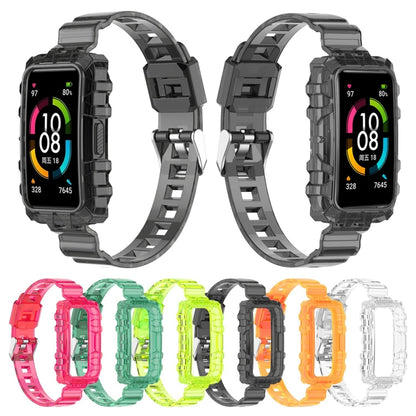 For Huawei Band 6 One-Piece Transparent Silicone Watch Band(Transparent) by bashfashion