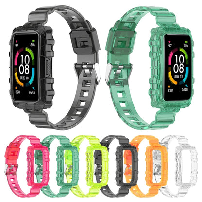For Honor Band 6 One-Piece Transparent Silicone Watch Band(Transparent) by bashfashion