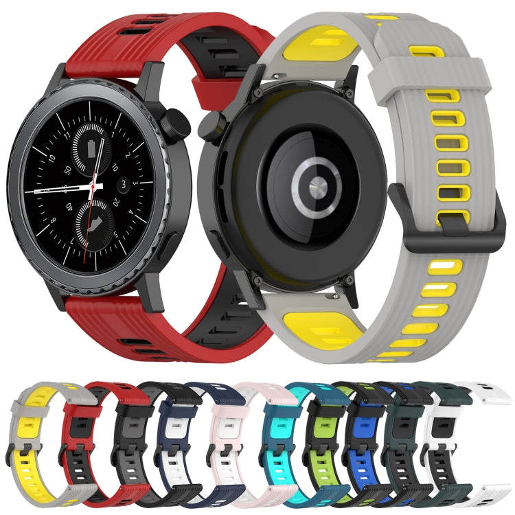 For Samsung Gear S2 Classic 20mm Vertical Pattern Two-Color Silicone Watch Band(White+Black) by bashfashion