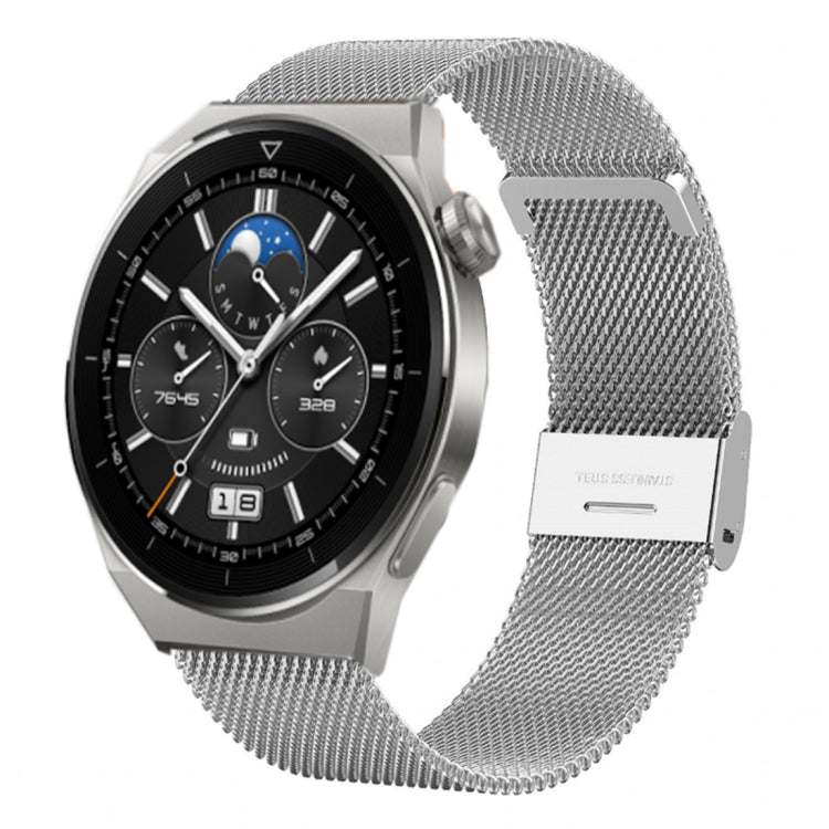For Huawei Watch GT 3 Pro 43mm 20mm Milan Steel Mesh Double Buckle Watch Band(Silver) by bashfashion