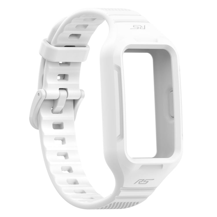 For Huawei Band 8 / 7 Solid Color Silicone Integrated Watch Band(White) by bashfashion