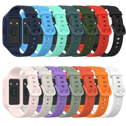 For Honor Band 6 Solid Color Silicone Integrated Watch Band(White) by bashfashion