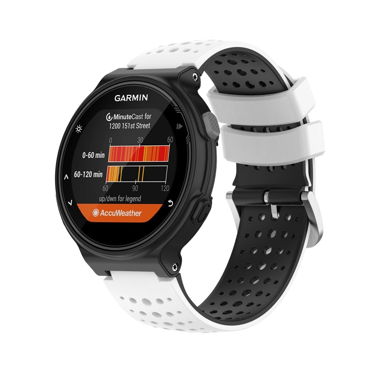 For Garmin Forerunner 630 Silicone Sports Two-Color Watch Band(White+Black) by bashfashion