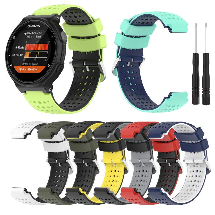 For Garmin Forerunner 735XT Silicone Sports Two-Color Watch Band(White+Black) by bashfashion