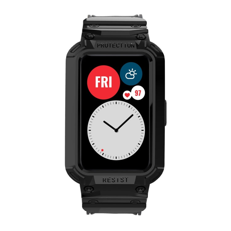 For Huawei Watch Fit 2020 / Honor Watch ES 2020 JSM Integrated TPU Adjustable Elastic Watch Band (Black) by bashfashion