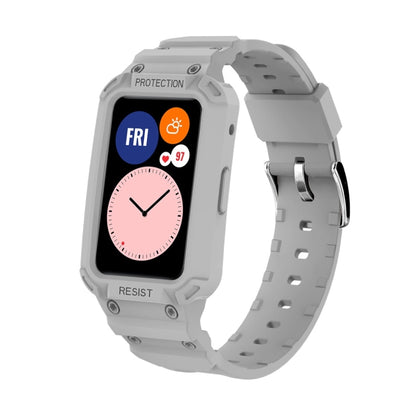 For Huawei Watch Fit 2020 / Honor Watch ES 2020 JSM Integrated TPU Adjustable Elastic Watch Band (Light Grey) by bashfashion