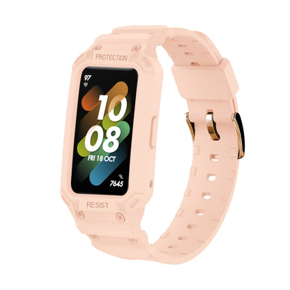 For Huawei Band 6 / 7 / Honor Band 6 JSM Integrated TPU Adjustable Elastic Watch Band (Pink) by bashfashion