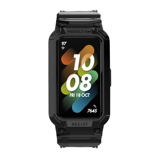 For Huawei Band 6 / 7 / Honor Band 6 JSM Integrated TPU Adjustable Elastic Watch Band (Black) by bashfashion