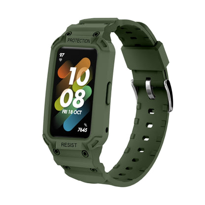 For Huawei Band 6 / 7 / Honor Band 6 JSM Integrated TPU Adjustable Elastic Watch Band (Army Green) by bashfashion
