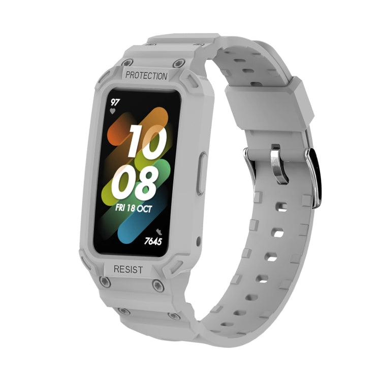 For Huawei Band 6 / 7 / Honor Band 6 JSM Integrated TPU Adjustable Elastic Watch Band (Light Grey) by bashfashion