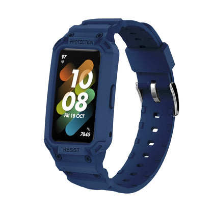 For Huawei Band 6 / 7 / Honor Band 6 JSM Integrated TPU Adjustable Elastic Watch Band (Dark Blue) by bashfashion