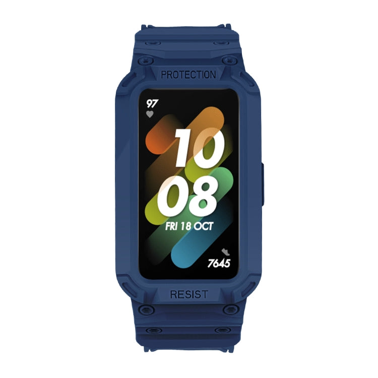For Huawei Band 6 / 7 / Honor Band 6 JSM Integrated TPU Adjustable Elastic Watch Band (Dark Blue) by bashfashion