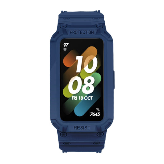 For Huawei Band 6 / 7 / Honor Band 6 JSM Integrated TPU Adjustable Elastic Watch Band (Dark Blue) by bashfashion