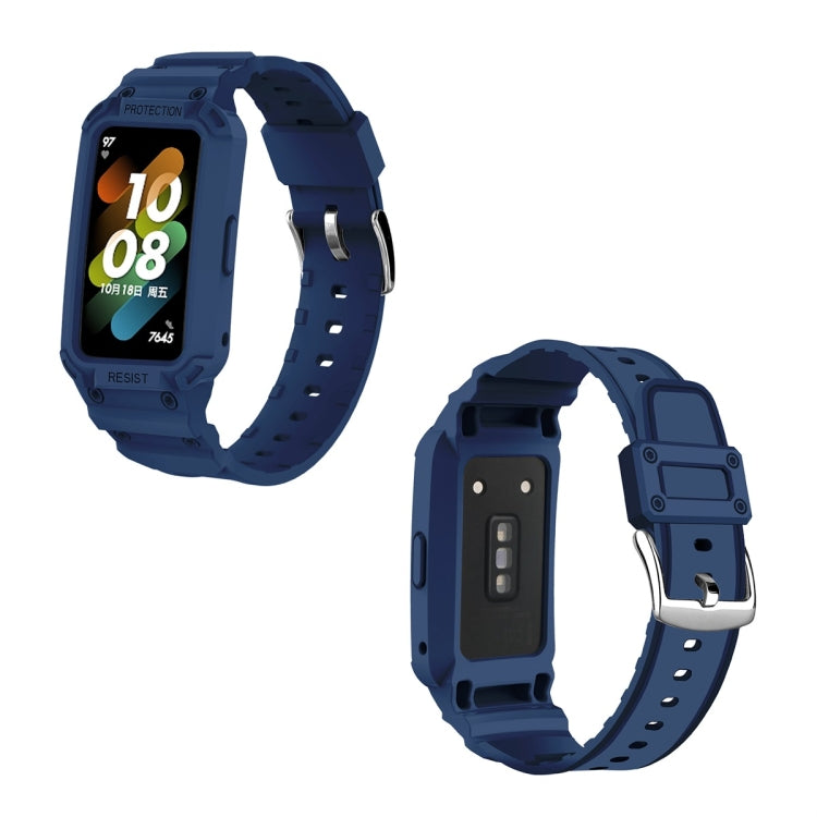 For Huawei Band 6 / 7 / Honor Band 6 JSM Integrated TPU Adjustable Elastic Watch Band (Dark Blue) by bashfashion