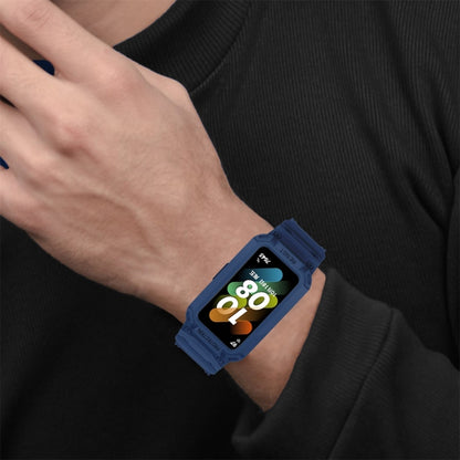 For Huawei Band 6 / 7 / Honor Band 6 JSM Integrated TPU Adjustable Elastic Watch Band (Dark Blue) by bashfashion