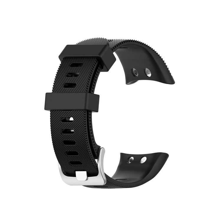 For Garmin Forerunner 45 / Forerunner 45S Universal Twill Solid Color Silicone Watch Band(Black) by bashfashion