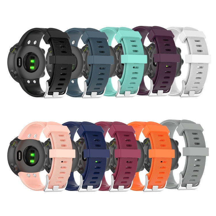 For Garmin Forerunner 45 / Forerunner 45S Universal Twill Solid Color Silicone Watch Band(Black) by bashfashion